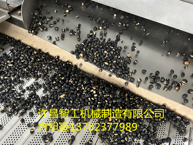 客户寄来黑豆来厂试机炒制